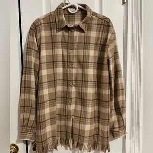 Brown Plaid Button-Up jacket